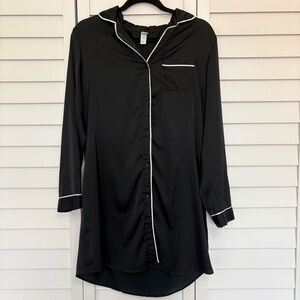 Stars Above Black Sleep Shirt with White Trim